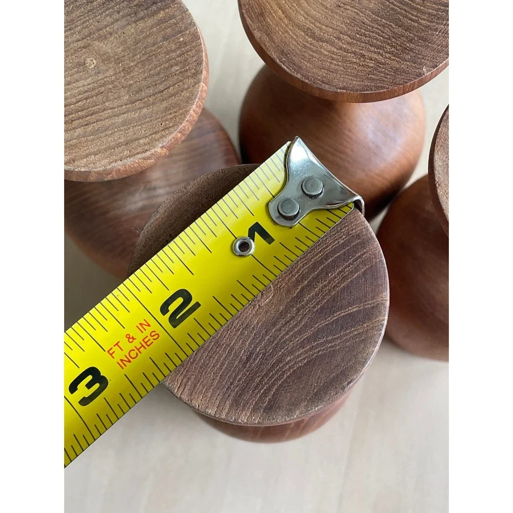 Set of 4 Vintage Wooden Goblets Hand Turned Wood Wine Cups Mid Century Rustic